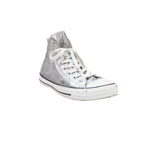 Converse Men's Lace Up High Top Rubber Sole Sneakers Silver Size 7